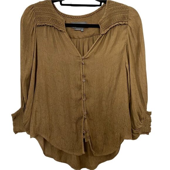 Anthropologie Cacee Jacquard Button Down Snake Print Blouse Size XS - Picture 4 of 11